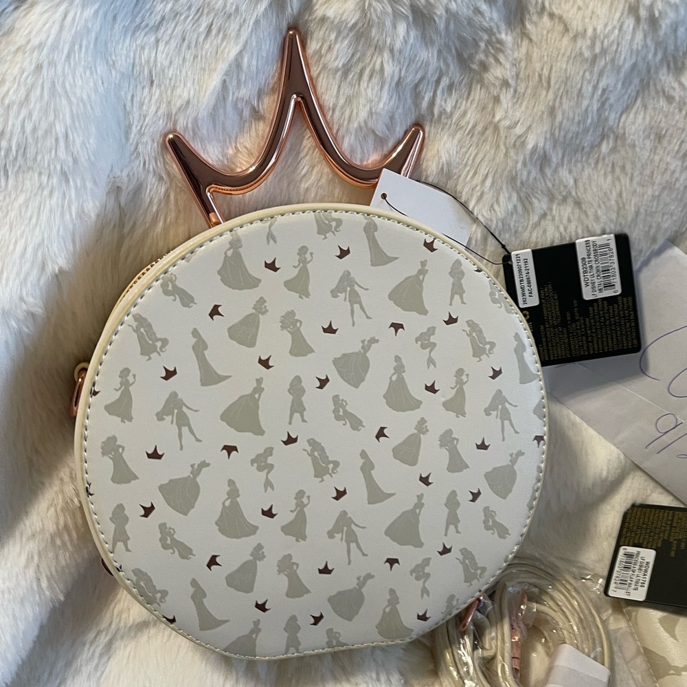 Loungefly rose gold Disney princess crossbody nwt